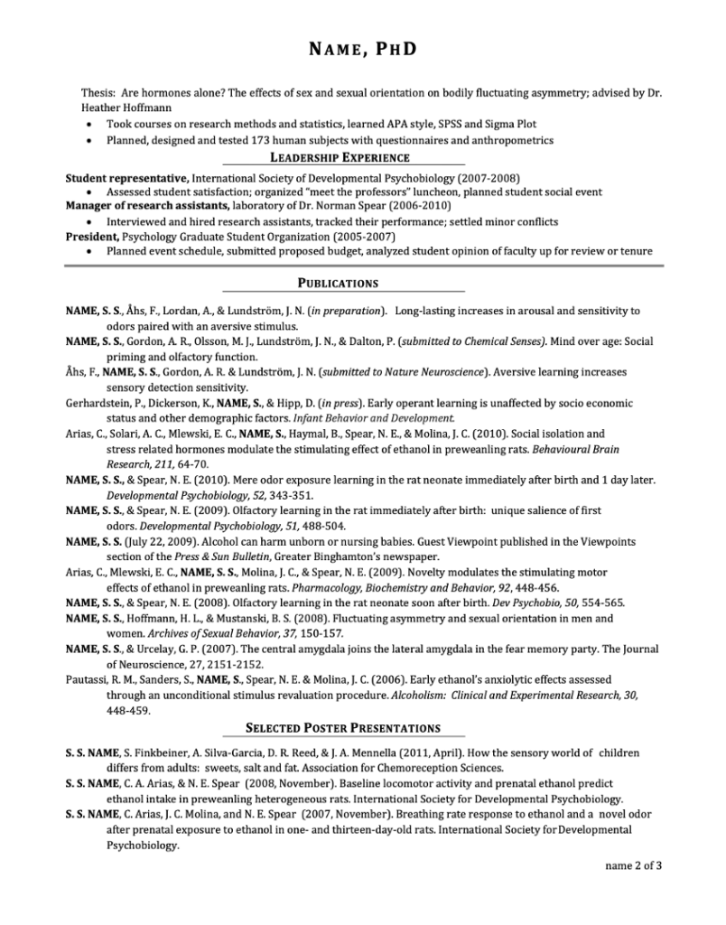 3-Page Postdoc CV Template 1