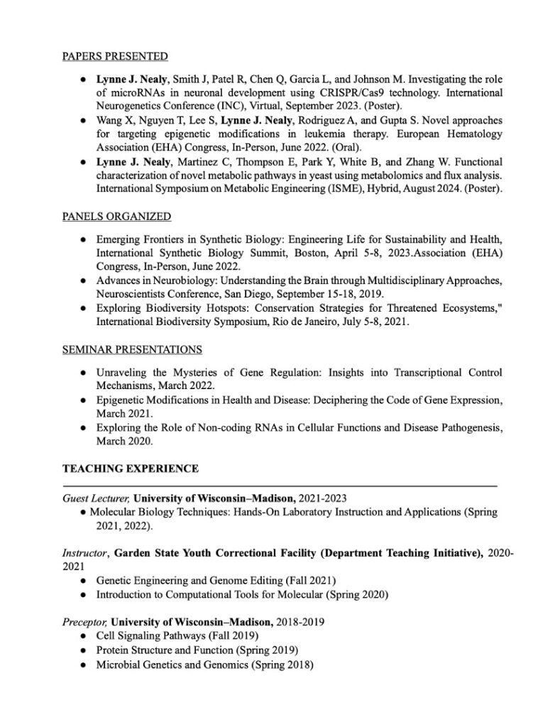 Free PhD CV Template