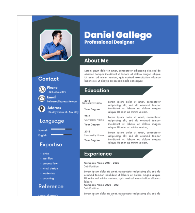 Resume Template for Professional Designer