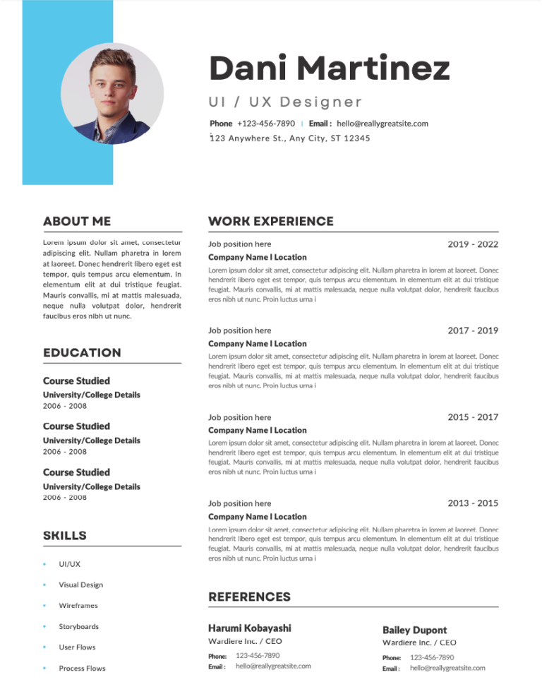 Resume Template for UI / UX Designer - TempaHive