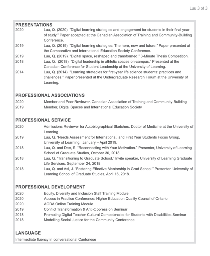 Editable Postdoctoral CV Template 1