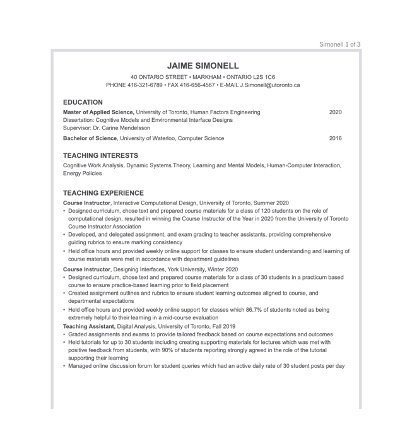 Free 3-Page Editable Postdoctoral CV Template Word