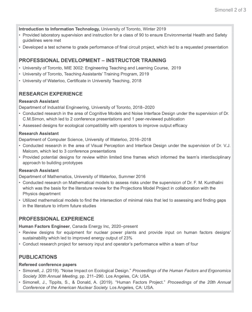 Free 3-Page Editable Postdoctoral CV Template for Microsoft Word 1