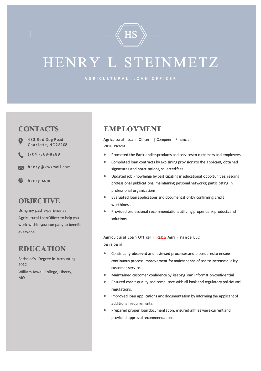 Free Agricultural Loan Officer Resume Template TempaHive Free Agricultural Loan Officer Resume Template TempaHive