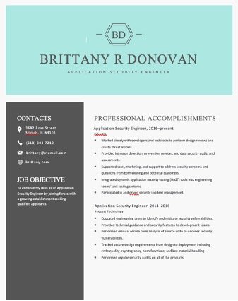 Free Editable Application Security Engineer ATS Resume Template