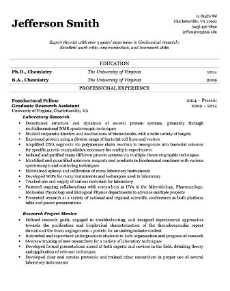 Free Editable Chemistry Postdoc CV Template