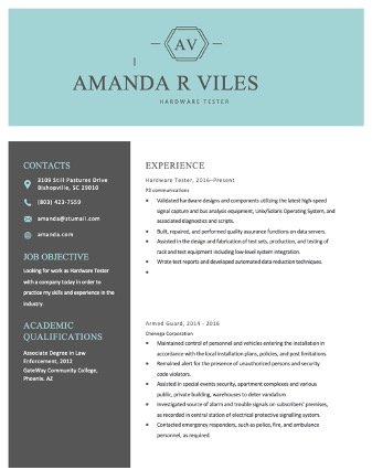 Free Editable Hardware Test Engineer Resume