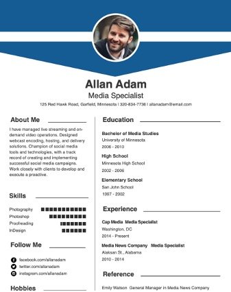 Free Editable Media Specialist Resume Template