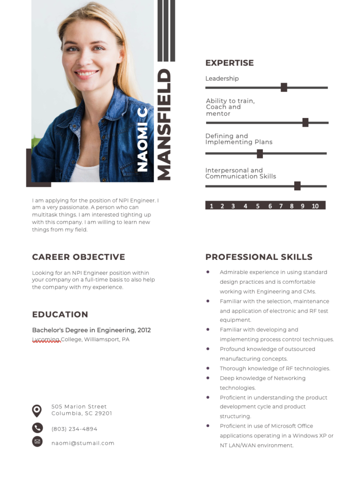 Free NPI Engineer Resume Template