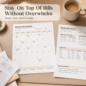 ADHD Bill Tracker Printable PDF – Simple Bill Pay Planner