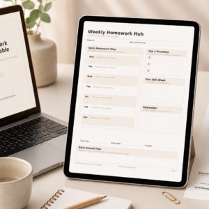 ADHD Homework Planner Printable PDF for Students