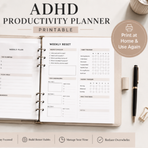 ADHD Productivity Planner Printable PDF | Daily & Weekly Focus Planner