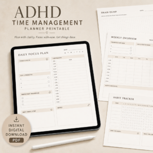 ADHD Time Management Planner Printable PDF
