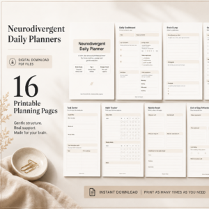 Neurodivergent Daily Planner Printable PDF | ADHD & Autism Friendly Planner