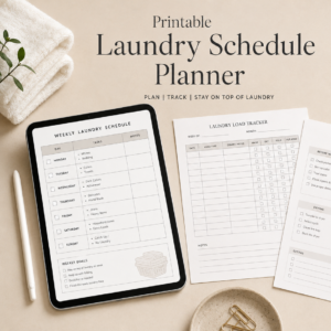 Laundry Schedule Planner Printable | Weekly Chore Checklist & Load Organizer PDF