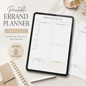 Printable Errand Planner Template | Instant Download PDF