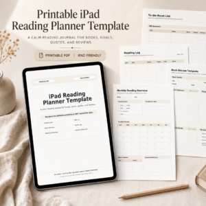 Printable iPad Reading Planner Template | Digital Reading Journal PDF