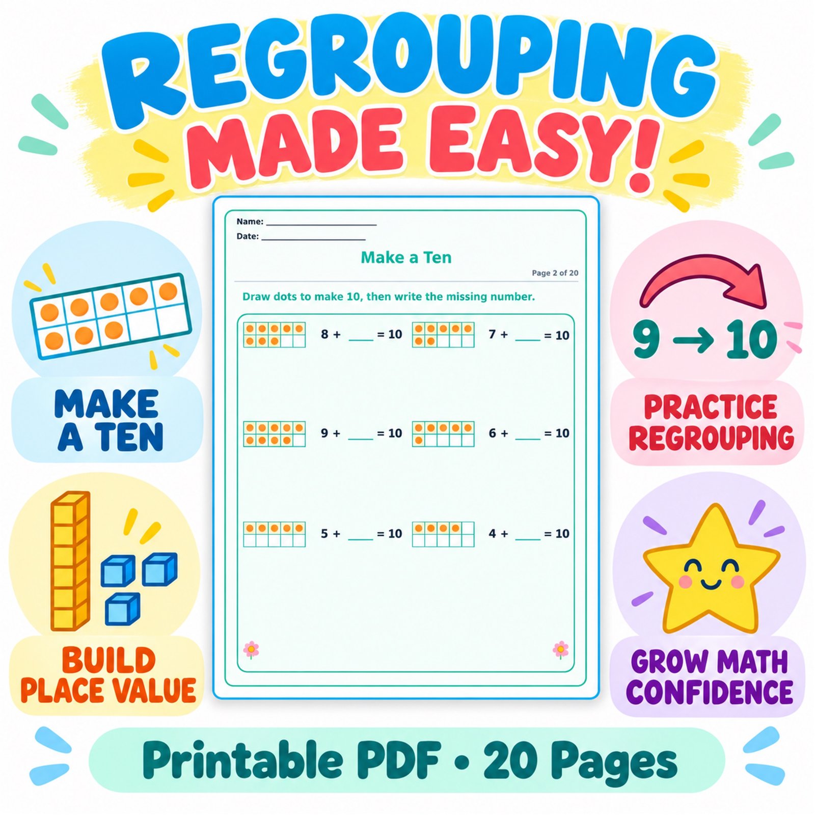 Addition worksheets for Grade 1 with regrouping 1 Addition worksheets for Grade 1 with regrouping 1