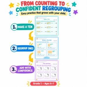 Addition worksheets for Grade 1 with regrouping free pdf