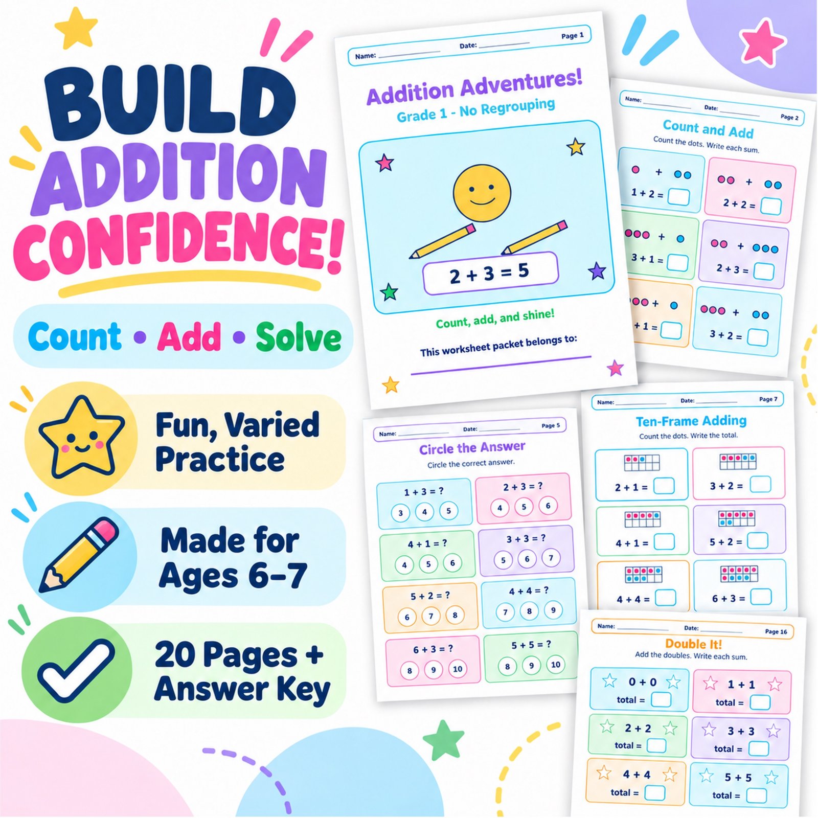 Addition worksheets for Grade 1 without regrouping n1 Addition worksheets for Grade 1 without regrouping n1