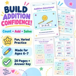 Addition worksheets for Grade 1 without regrouping pdf