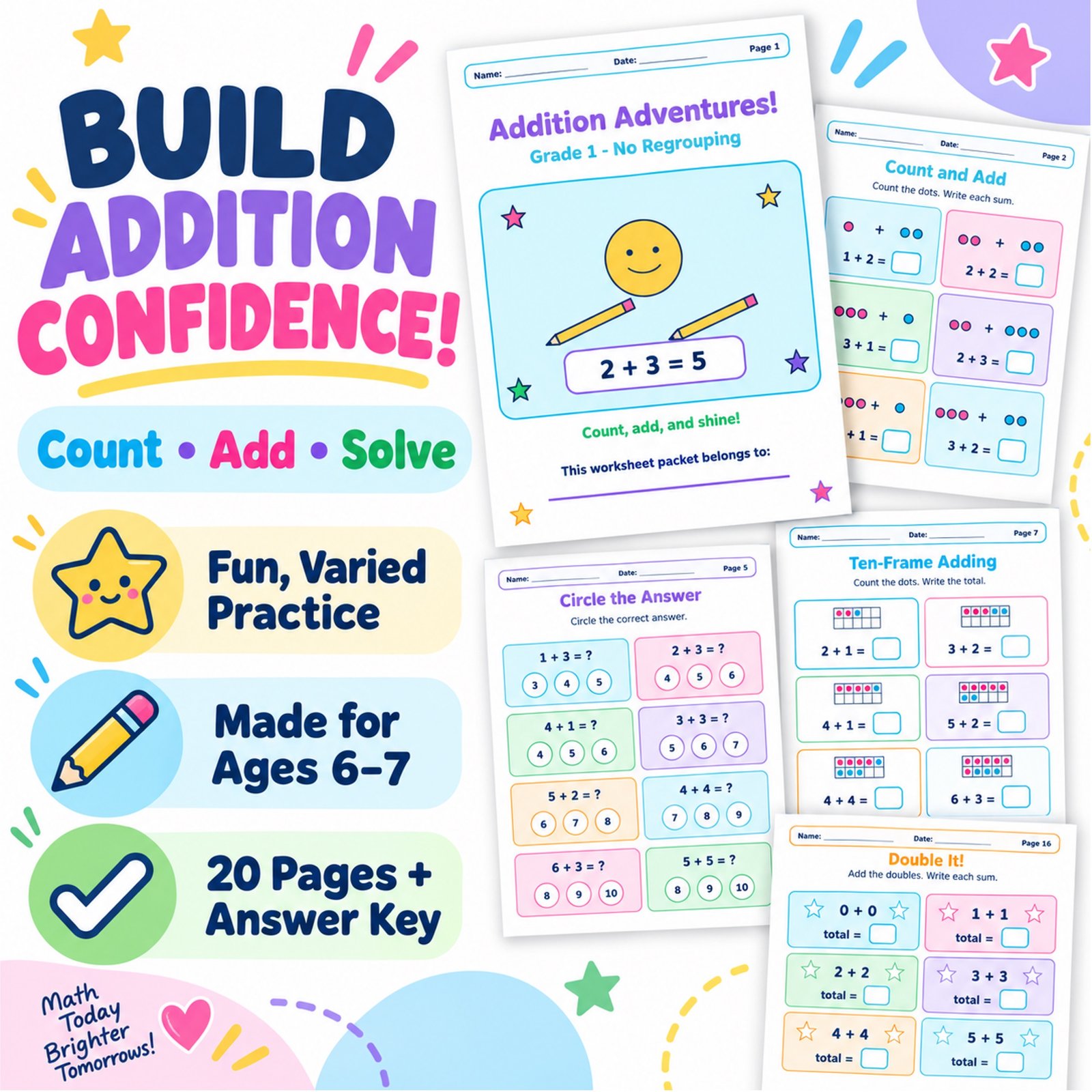 Addition worksheets for Grade 1 without regrouping pdf Addition worksheets for Grade 1 without regrouping pdf