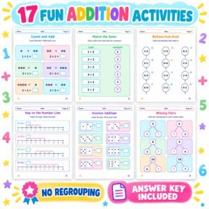 Addition worksheets for Grade 1 without regrouping printable