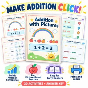 Addition worksheets for grade 1 with pictures pdf