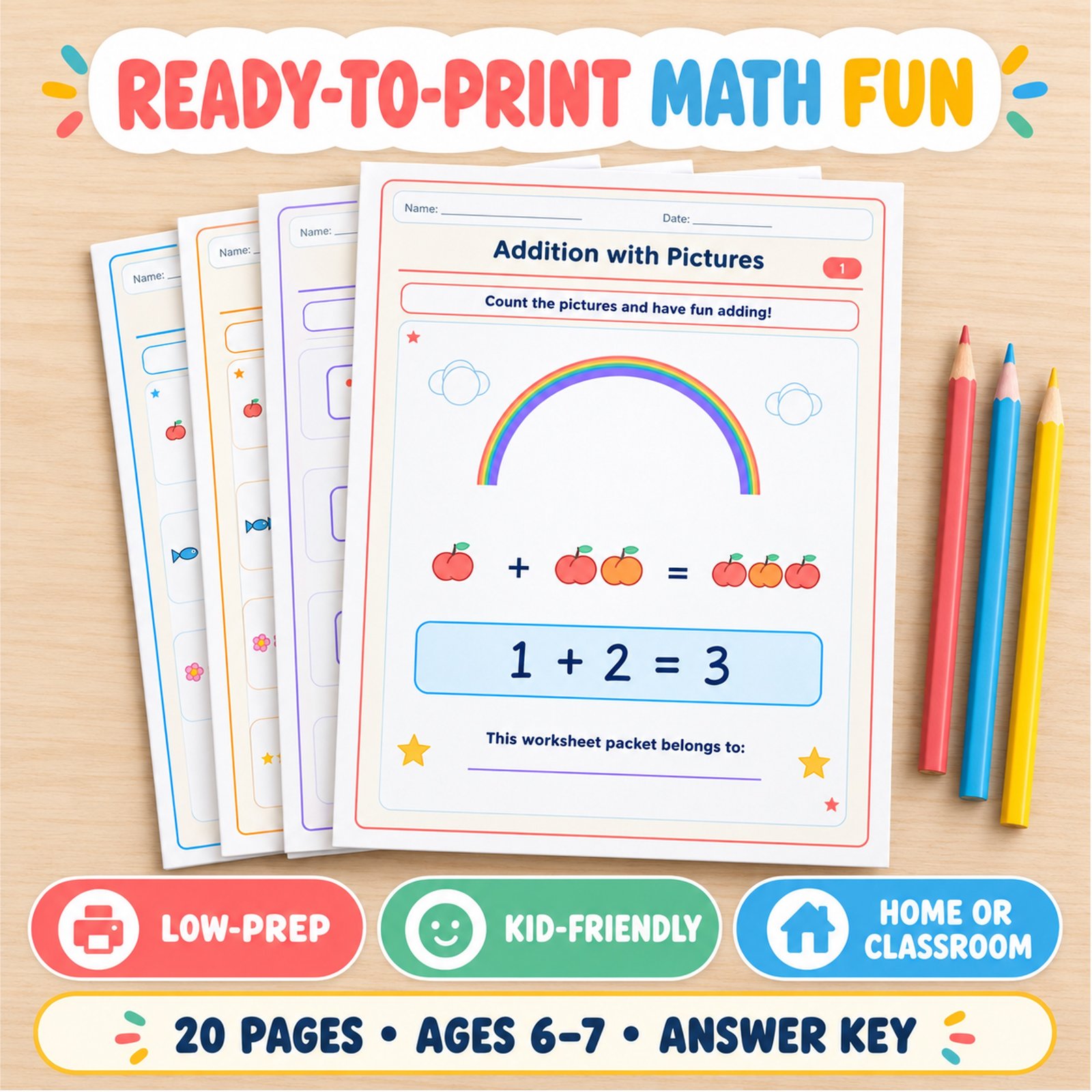 Addition worksheets for grade 1 with pictures printable Addition worksheets for grade 1 with pictures printable