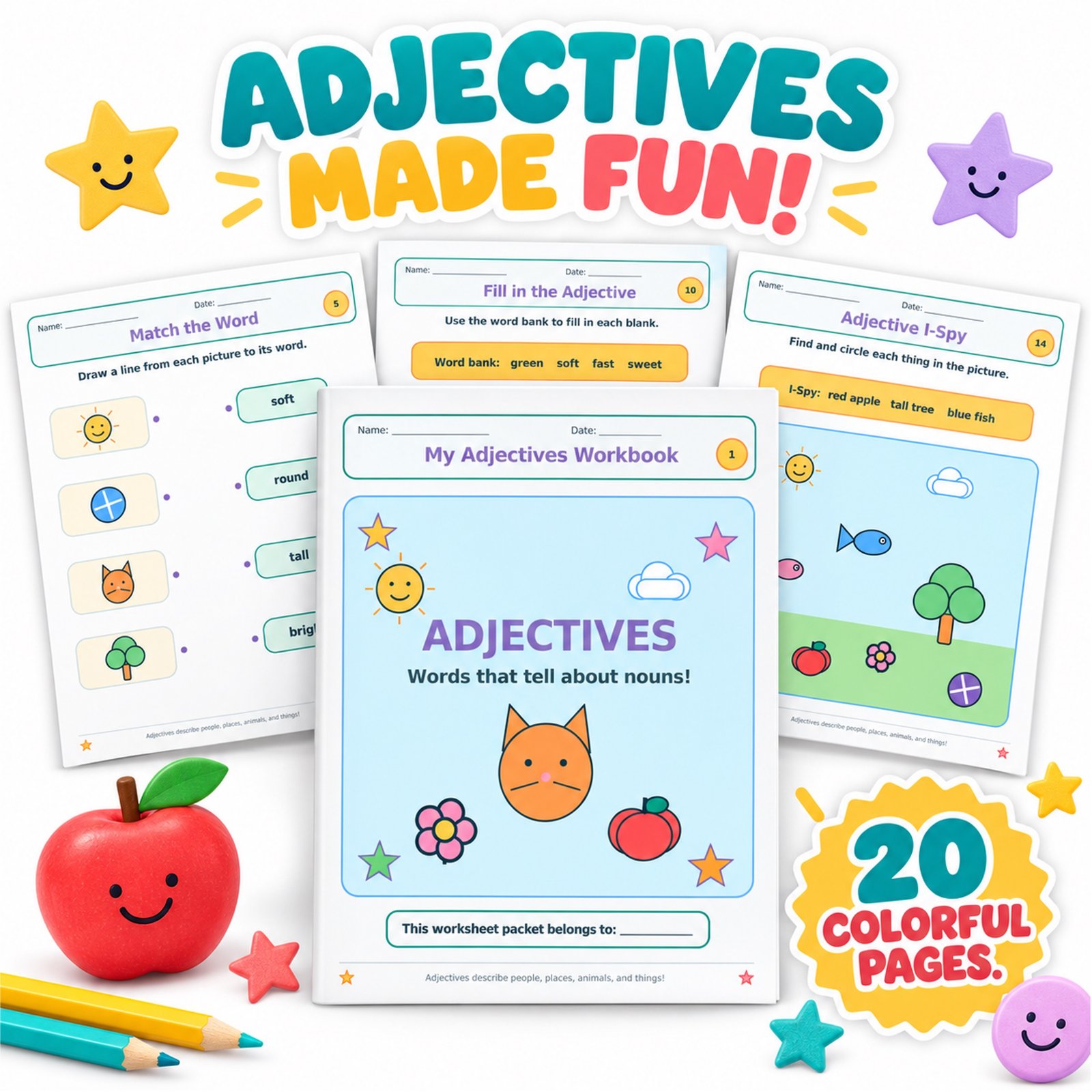 Adjectives worksheets for grade 1 printable Adjectives worksheets for grade 1 printable