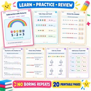 Subtraction worksheets for Grade 1 with pictures free