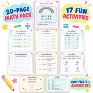 Subtraction worksheets for Grade 1 with pictures pdf
