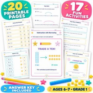 Subtraction worksheets for grade 1 with borrowing free pdf