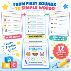 beginner english spelling worksheets for grade 1 free pdf