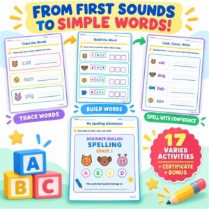 beginner english spelling worksheets for grade 1 printable