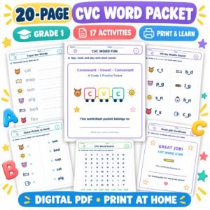 cvc worksheets for grade 1
