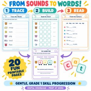 cvc worksheets for grade 1 printable