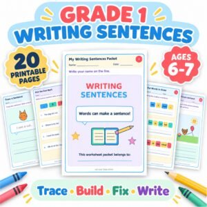 grade 1 writing sentences worksheets