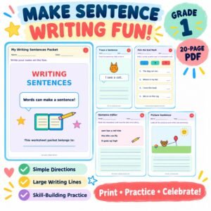 grade 1 writing sentences worksheets n
