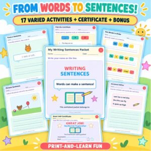 grade 1 writing sentences worksheets pdf