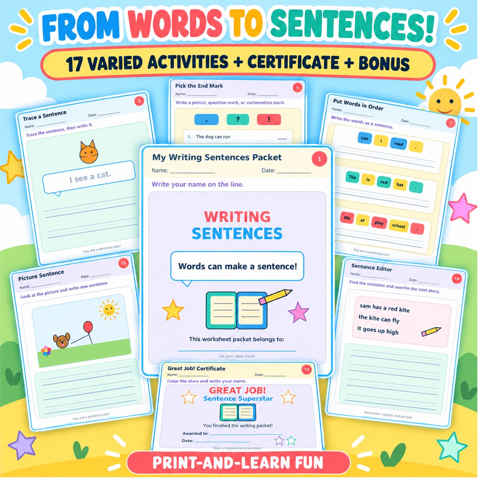 grade 1 writing sentences worksheets pdf grade 1 writing sentences worksheets pdf
