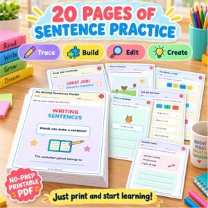 grade 1 writing sentences worksheets printable