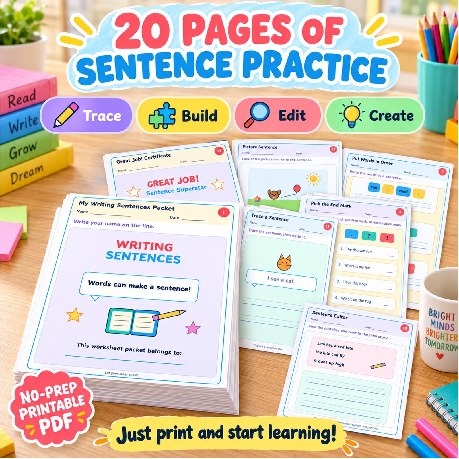 grade 1 writing sentences worksheets printable grade 1 writing sentences worksheets printable