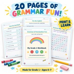 grammar & punctuation worksheets for grade 1