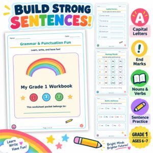 grammar & punctuation worksheets for grade 1 printable