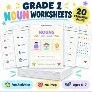 noun worksheets for grade 1