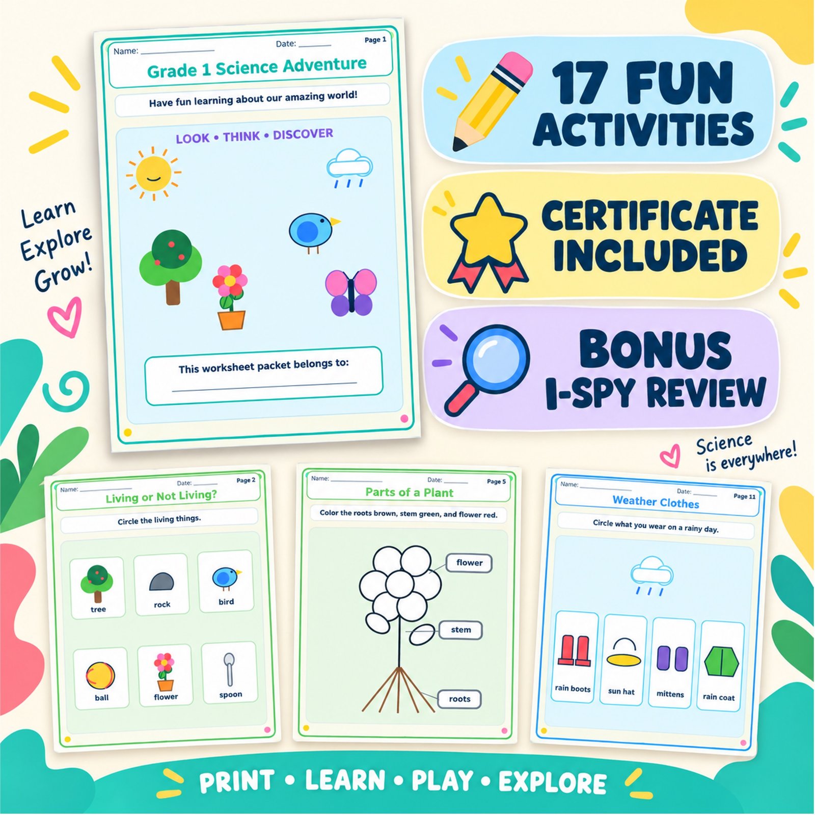 science worksheets for grade 1 science worksheets for grade 1