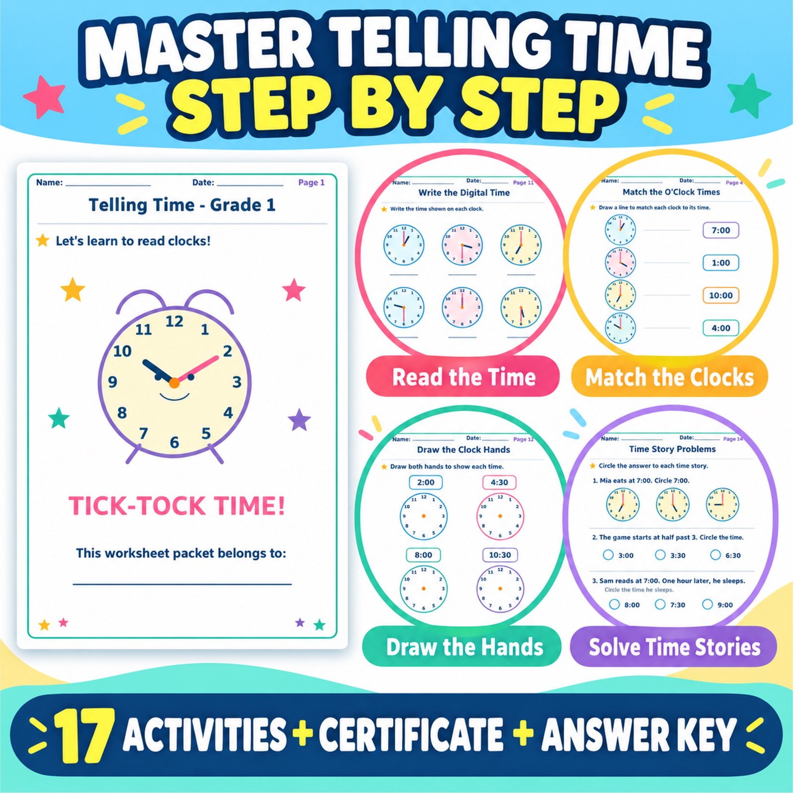telling time worksheets grade 1 printable telling time worksheets grade 1 printable