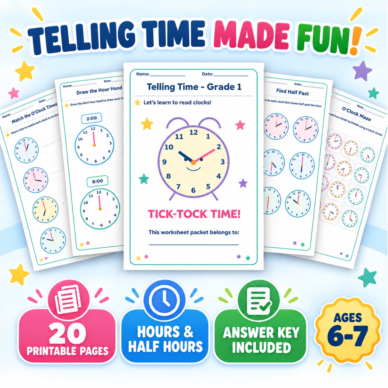 telling time worksheets grade 1 telling time worksheets grade 1