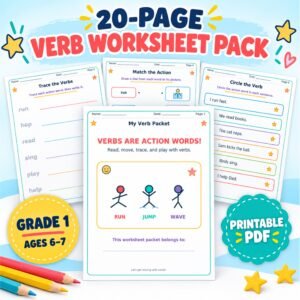 verb worksheets for grade 1